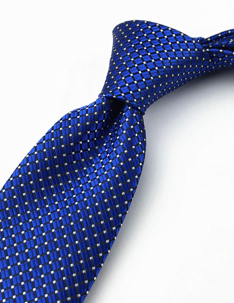 Elfeves Men Royal Blue Neckties Vintage Silk Cravat Woven Leisure Fashion Designer brand Ties - Image 3